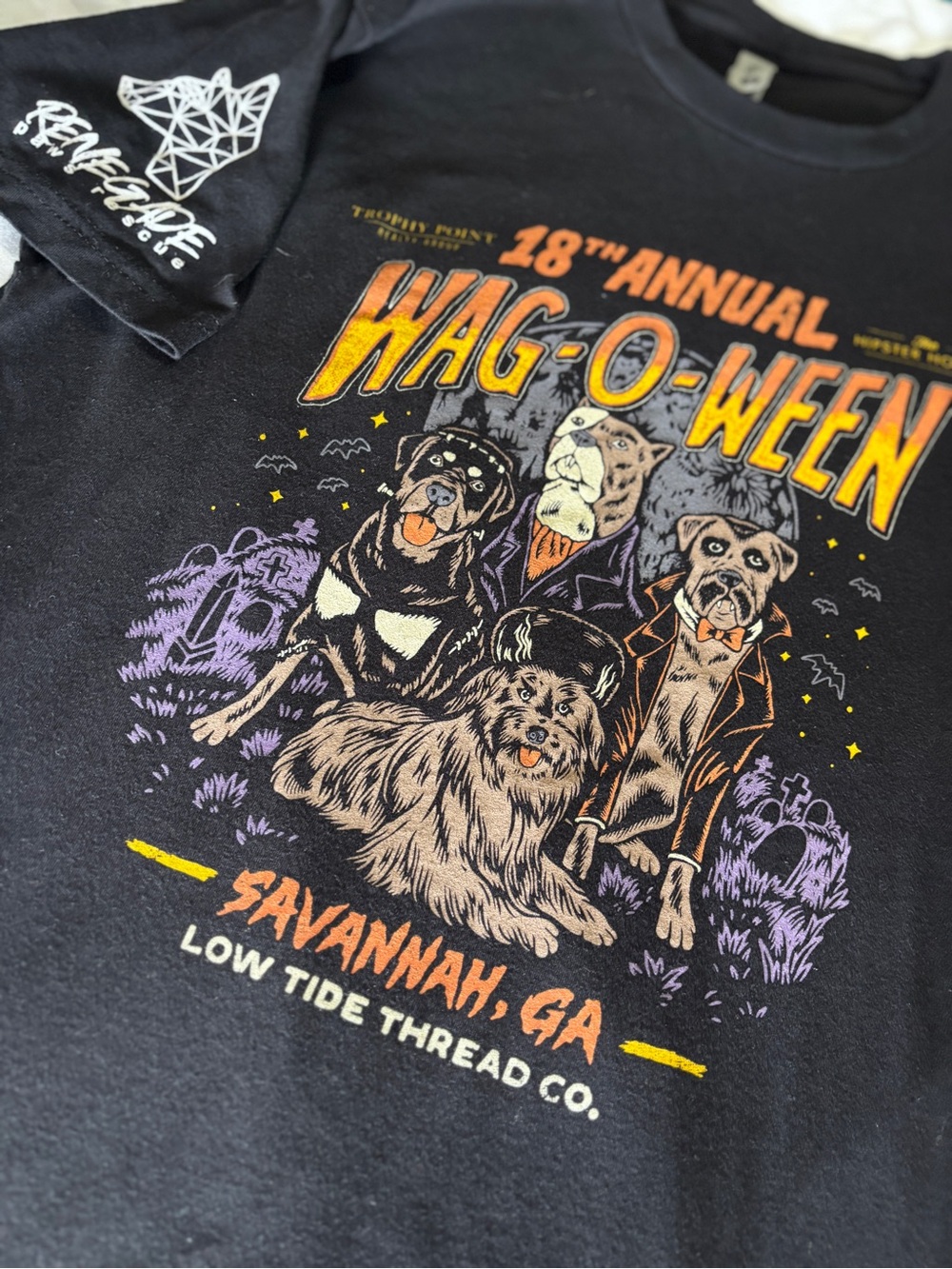 Wag-O-Ween Savannah GA Event Graphic T-Shirt Black M Renegade Paws